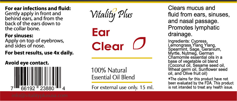 Vitality Plus Ear Clear Essential Oil Blend